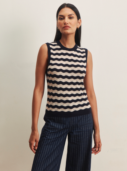 Squiggle Stripe Knit Shell | Sanctuary