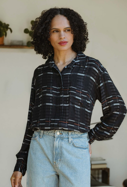 Haley Shirt in Nightfall Stripe | Bridge & Burn