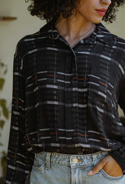 Haley Shirt in Nightfall Stripe | Bridge & Burn