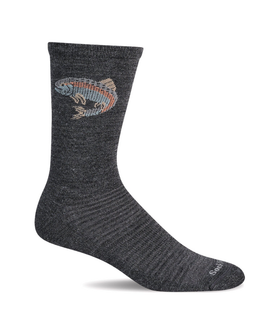 Trout Crew Socks in Charcoal
