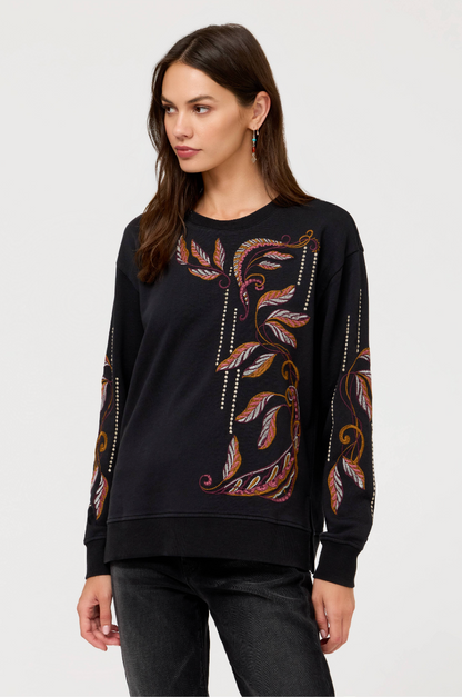 Thoreau Sweatshirt in Black | Johnny Was