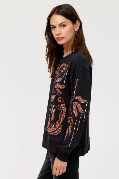 Thoreau Sweatshirt in Black | Johnny Was