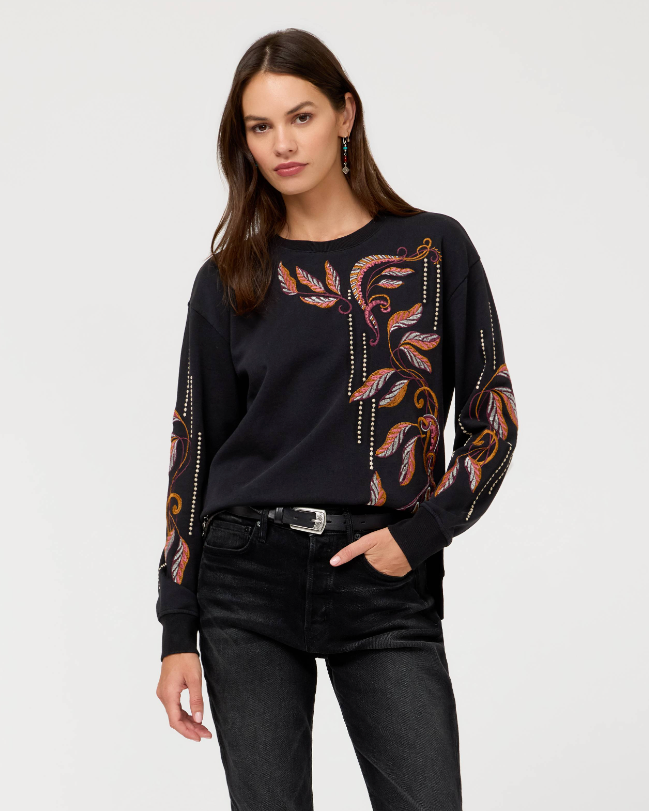 Thoreau Sweatshirt in Black | Johnny Was