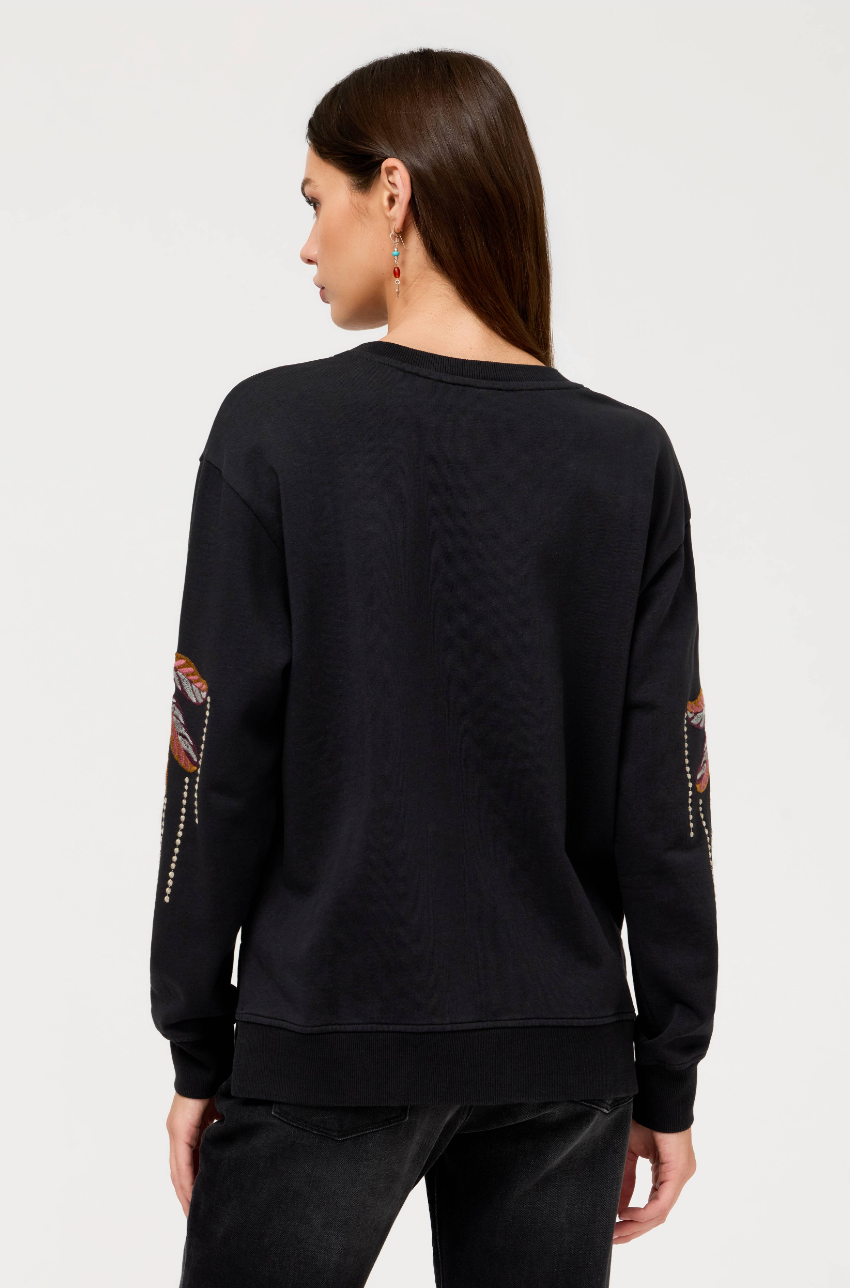 Thoreau Sweatshirt in Black | Johnny Was