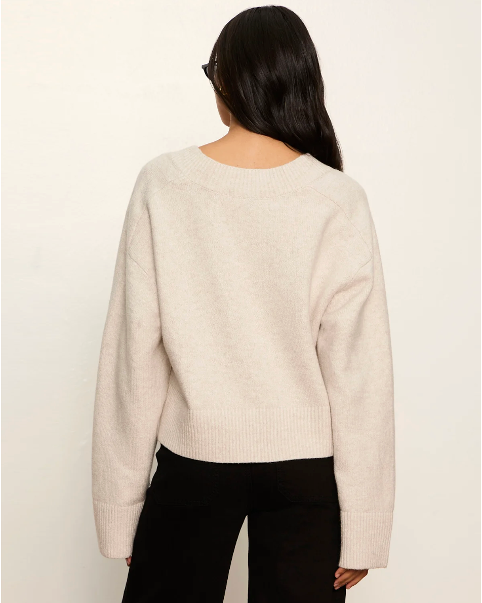 Vanna V-Neck Sweater in Heather Hazelnut | Sanctuary