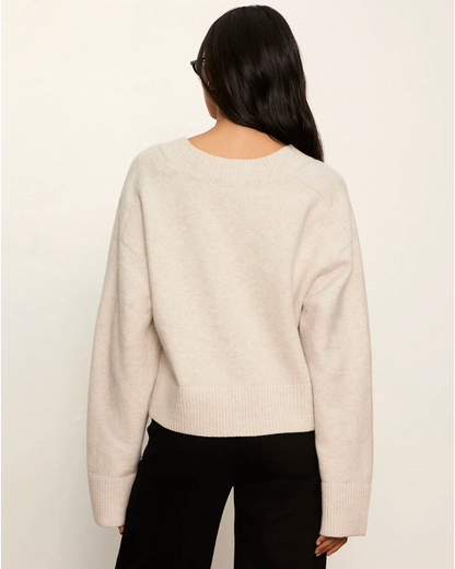 Vanna V-Neck Sweater in Heather Hazelnut | Sanctuary