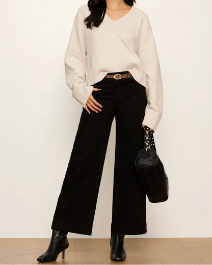 Vanna V-Neck Sweater in Heather Hazelnut | Sanctuary