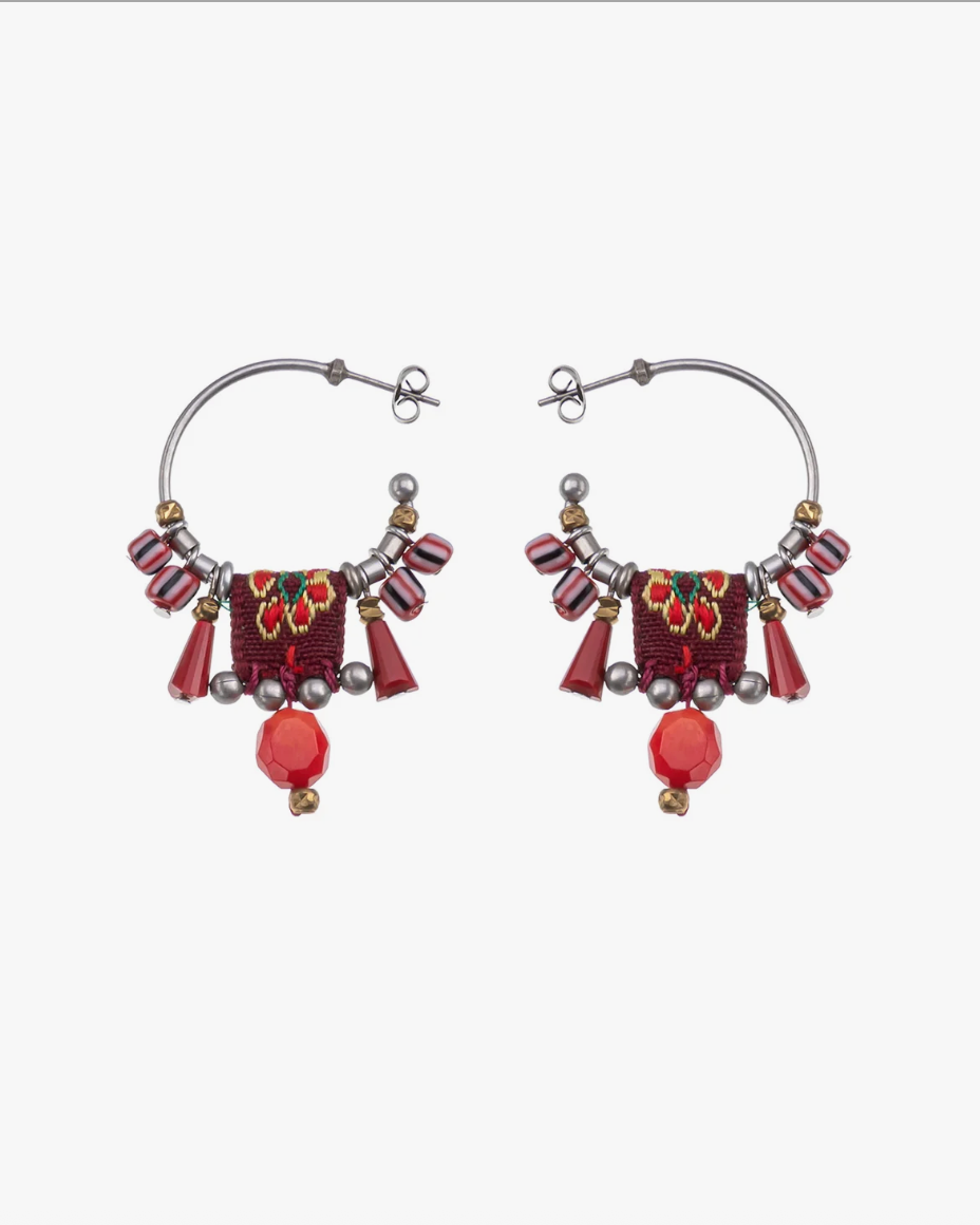 Crimson Fire Hoop Earrings | Ayalabar