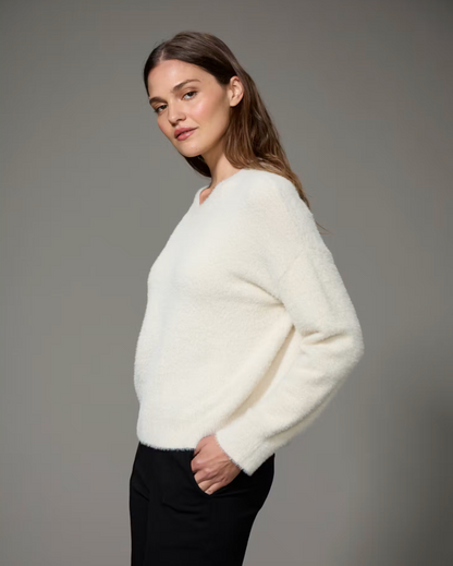 Feather V-Neck Sweater in Bone  | Sanctuary