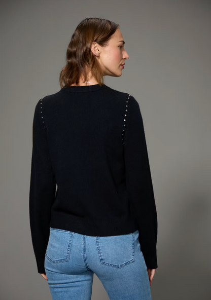 Studded Crew Neck Sweater in Black | Sanctuary