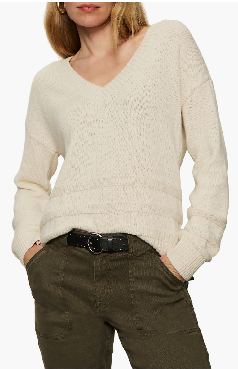 Classic V-Neck Sweater in Chalk | Sanctuary