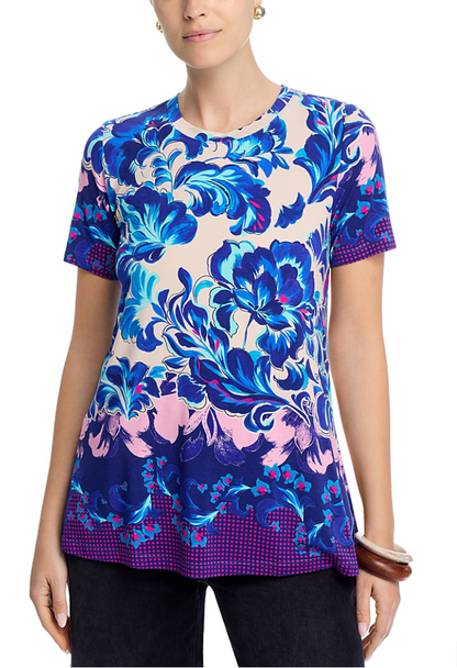 Janie Crew Swing Tee in Liatris Print | Johnny Was
