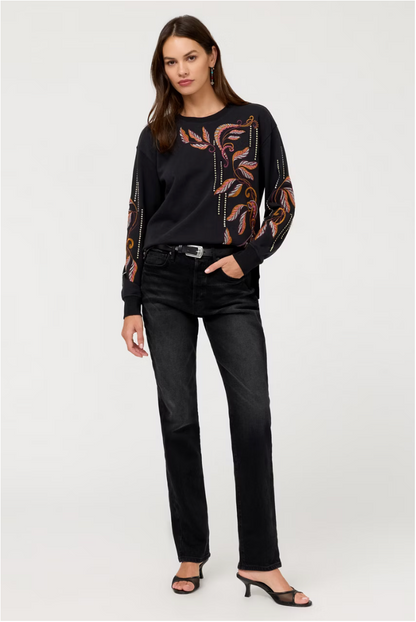 Thoreau Sweatshirt in Black | Johnny Was