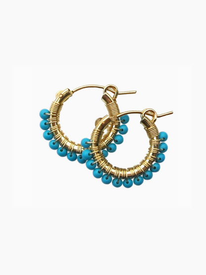 Small Turquoise Wrap Hoop | Viv & Ingrid