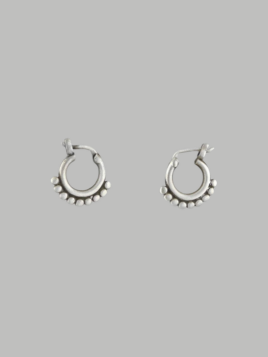 Dainty Granulated Hoop in Silver | Jane Diaz