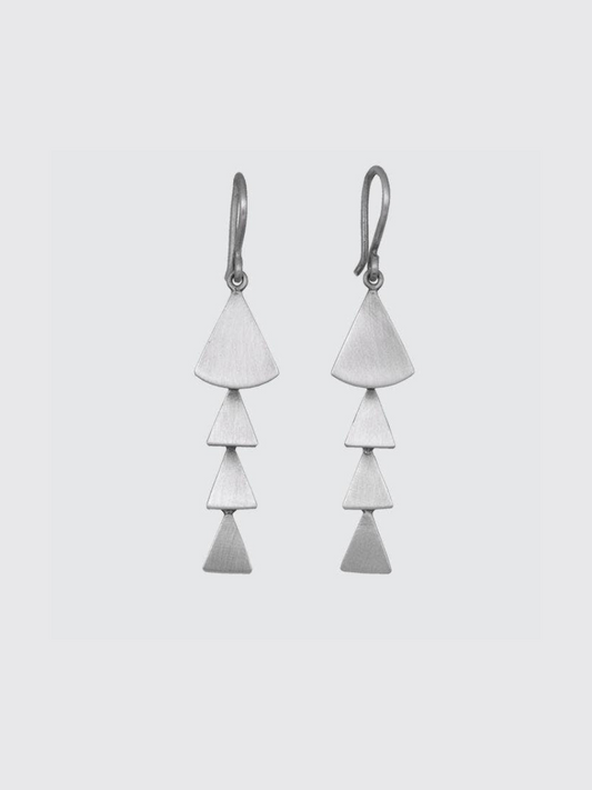 Long Fan Cascade Earrings in Silver | Jane Diaz