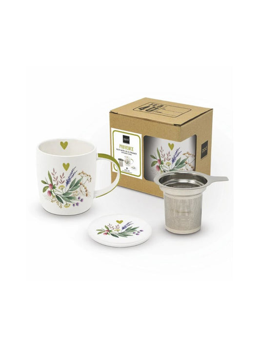 Provence Tea Mug with Lid & Strainer