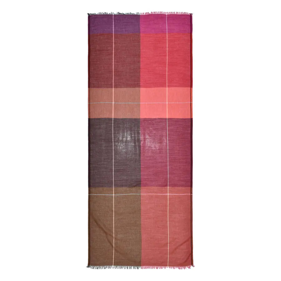 Geoffrey Plaid Scarf in Red