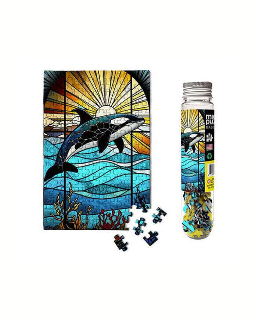 Stained Glass Orca Micro Puzzle