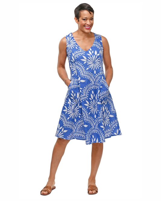 Myla Dress in Delft Mosaic | Tulip