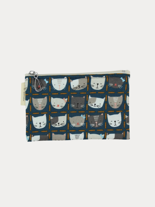 Cats on Blue Coin Purse