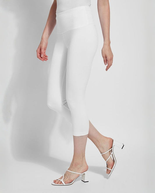 Denim Capri Legging in White | Lysse