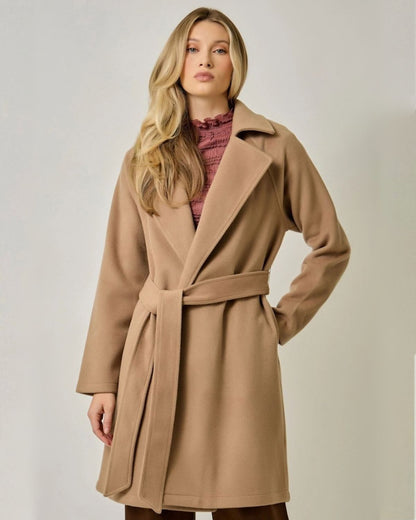 Lapel Collar Coat in Camel