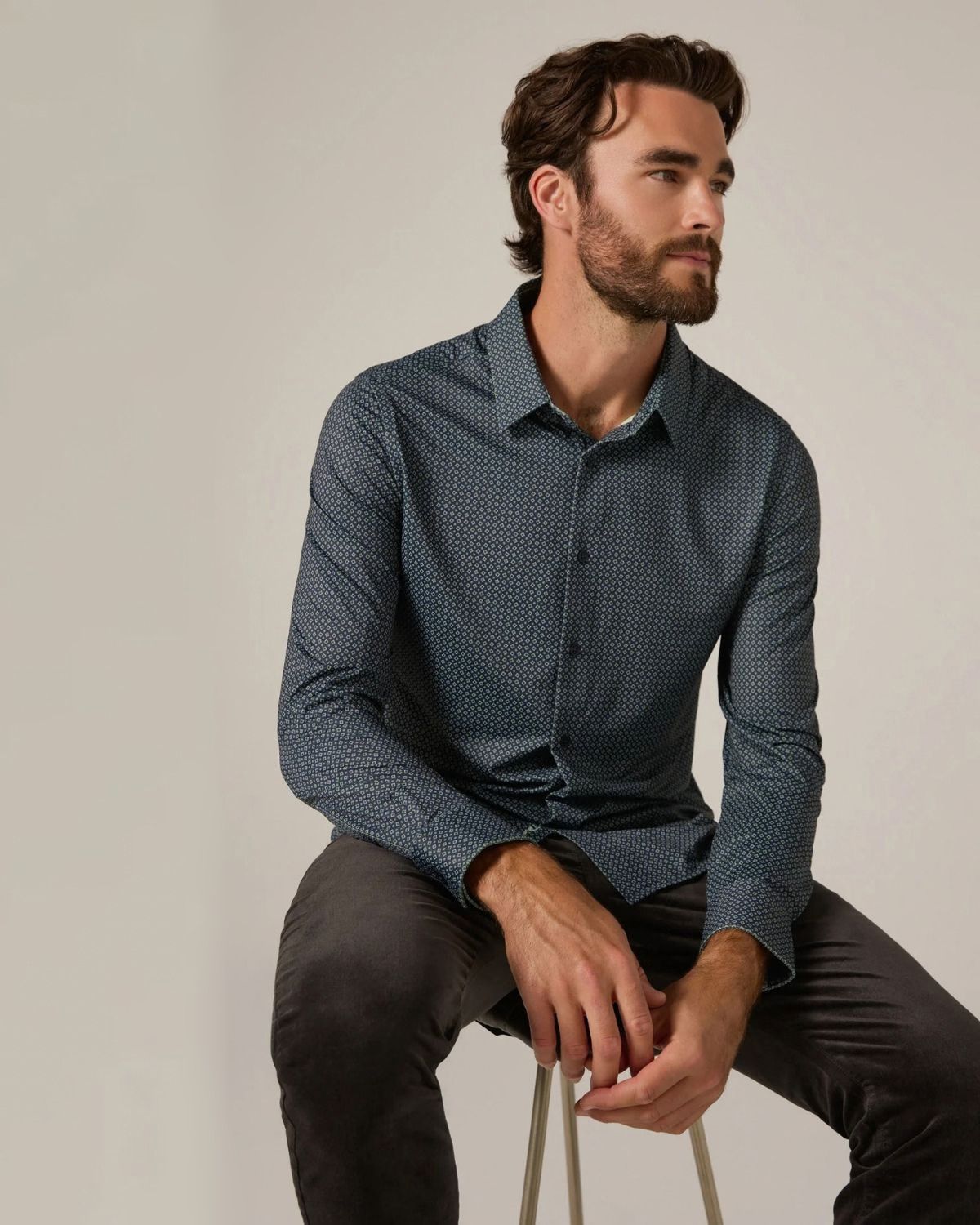 Warren Long Sleeve Shirt in Olive | 7Diamonds