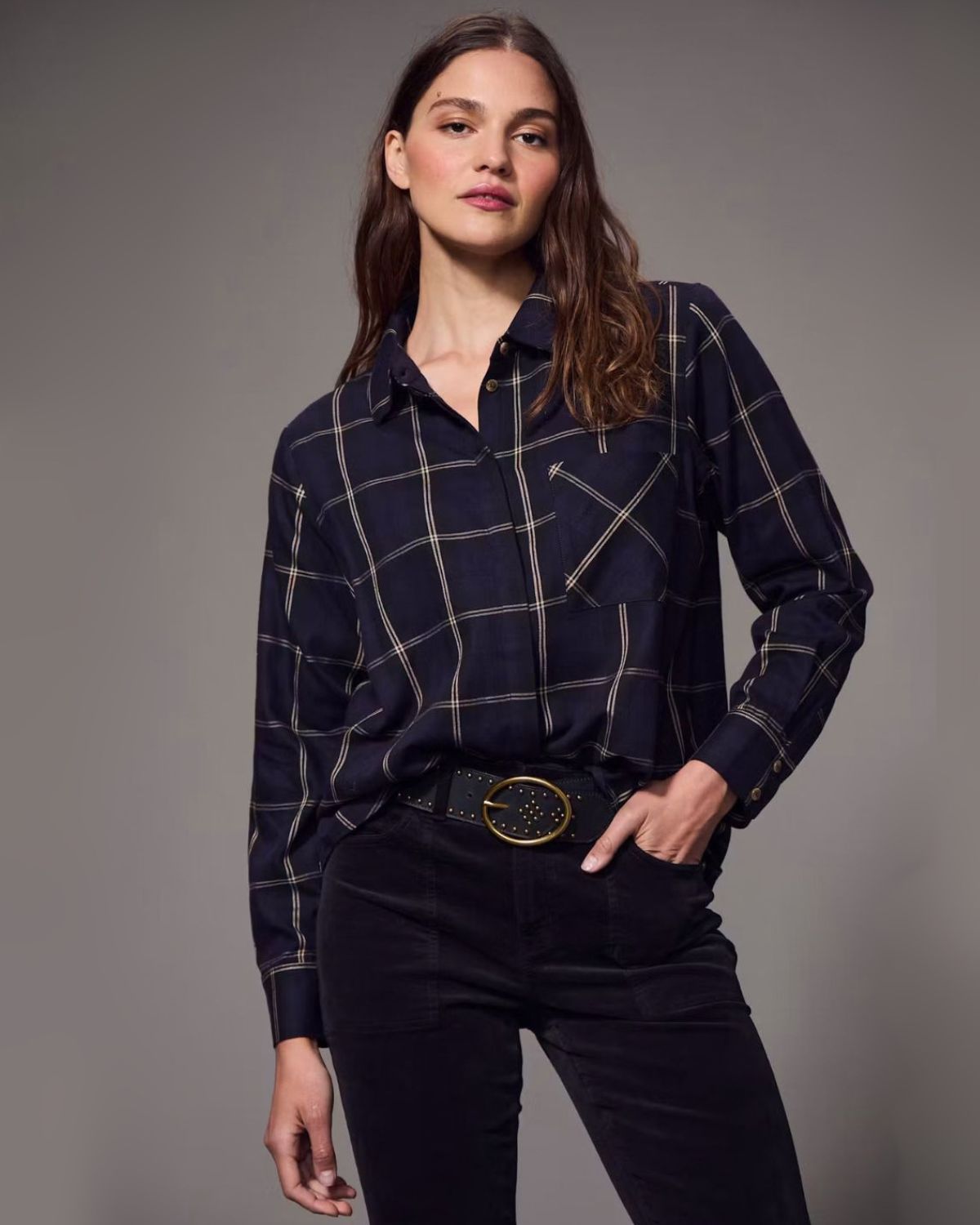 Bowie Plaid Shirt in Inkwell | Sanctuary