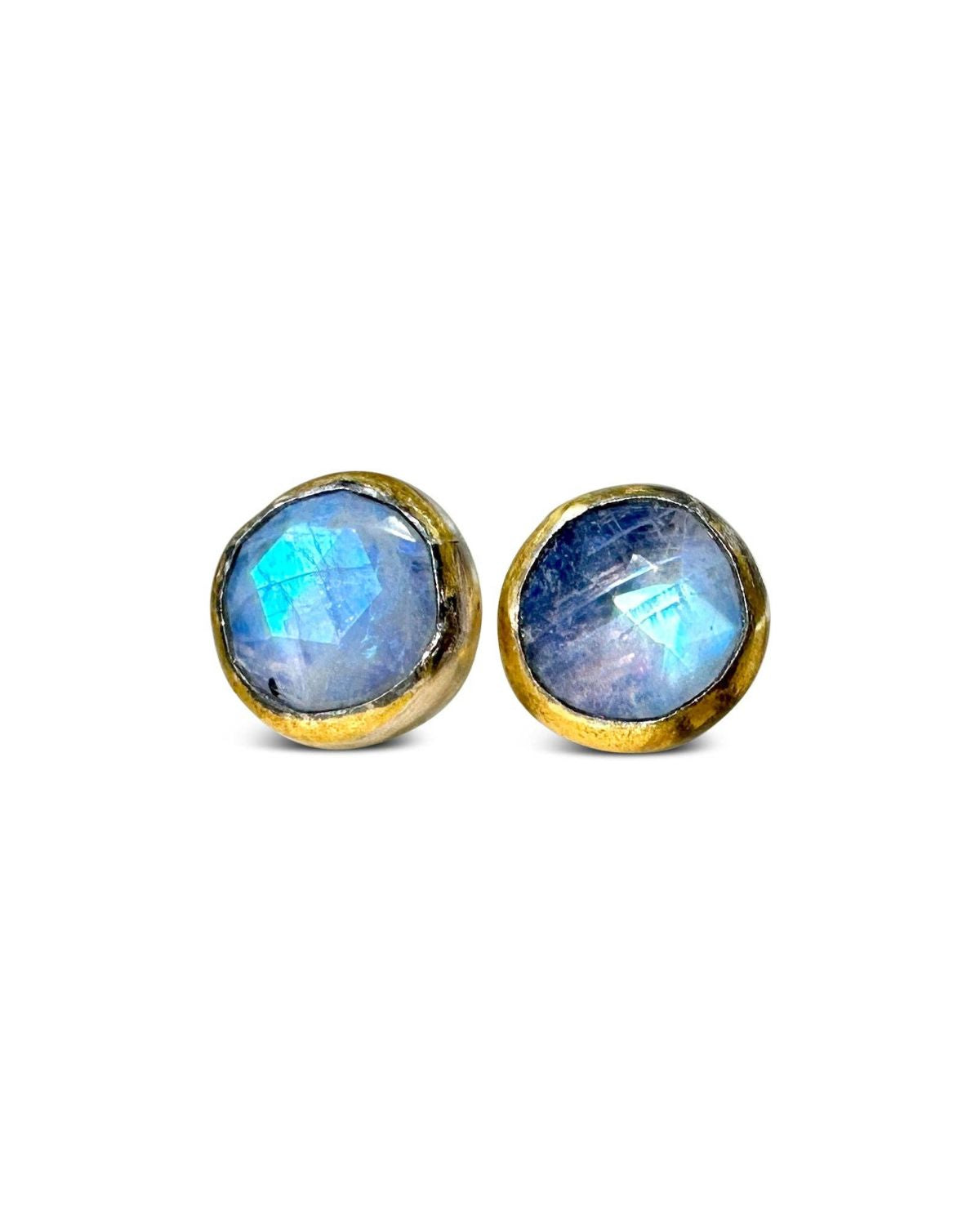 Crescent Rim Moonstone Studs | Austin Titus
