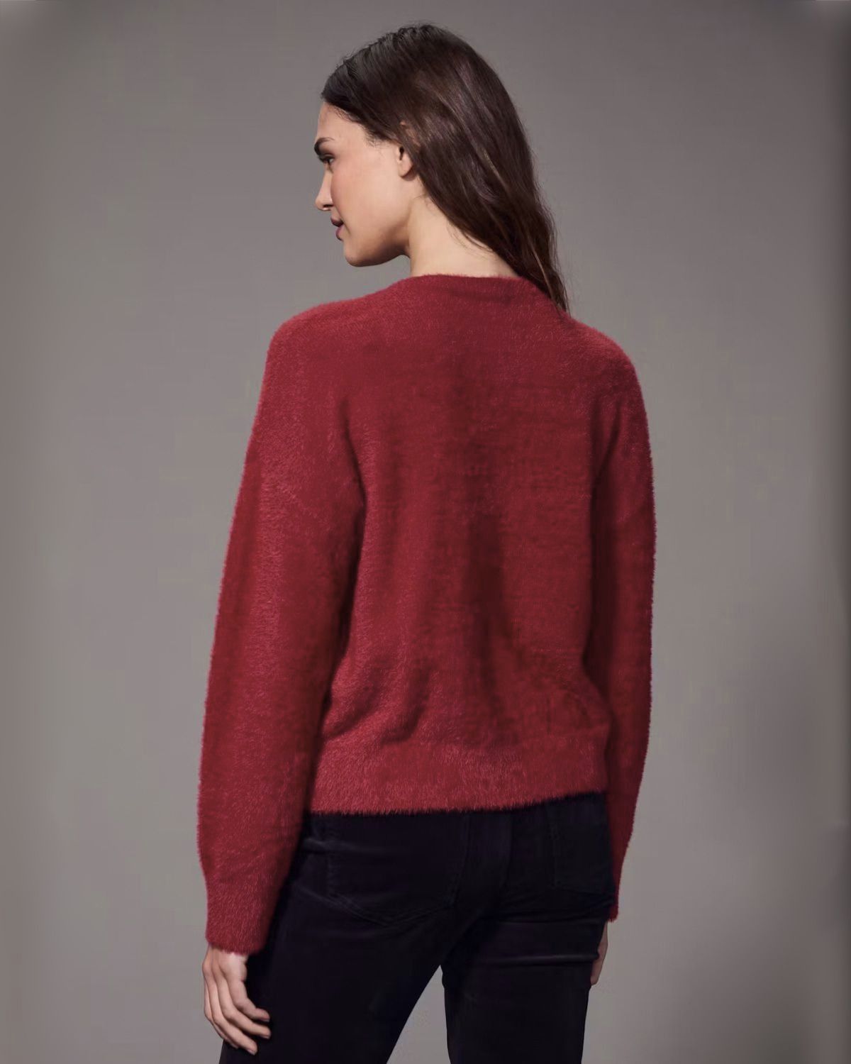 Feather V-Neck Sweater in Scarlet  | Sanctuary