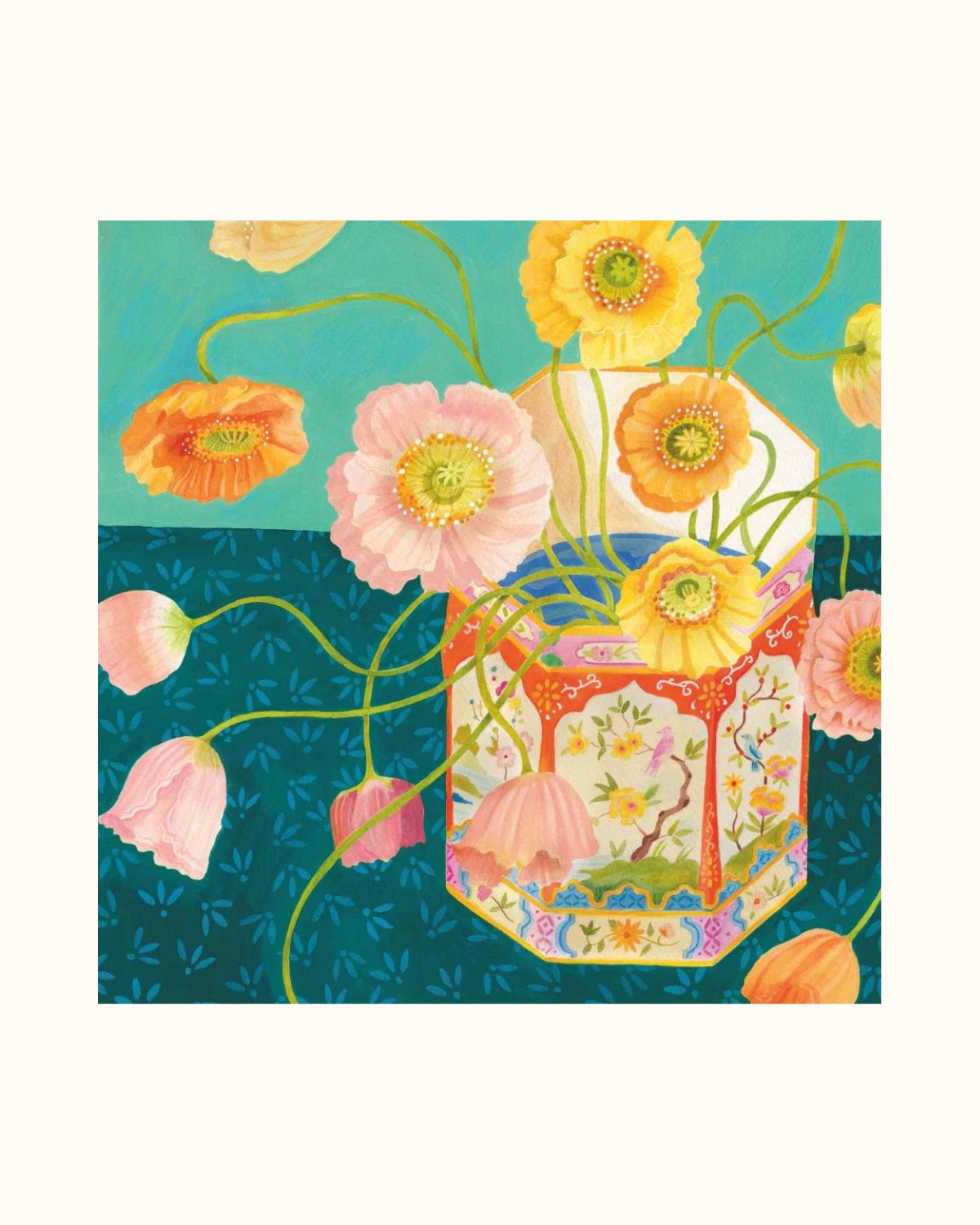 Poppy Vase Beverage Napkins