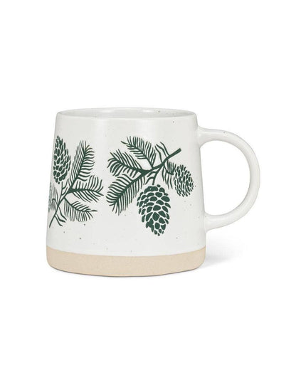 Green Pinecones Wide Base Mug