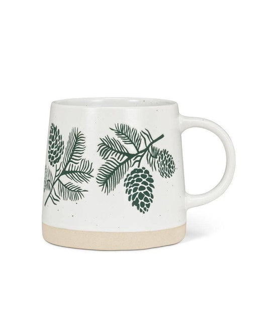 Green Pinecones Wide Base Mug