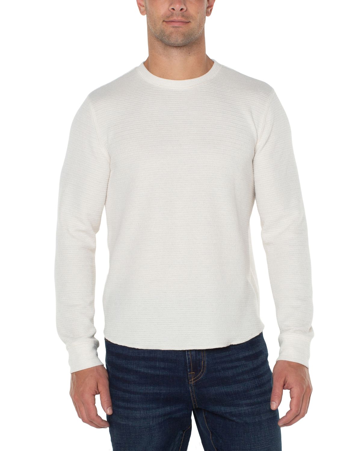 Long Sleeve Crew Neck in Cream | Liverpool