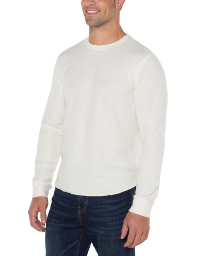 Long Sleeve Crew Neck in Cream | Liverpool