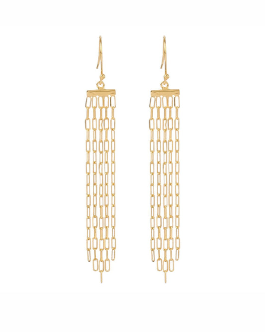 Gold Long Chain Earrings | Manjusha