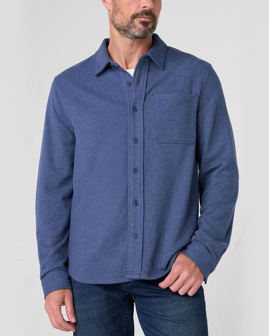 Knit Button Up in Blue Slate | Liverpool