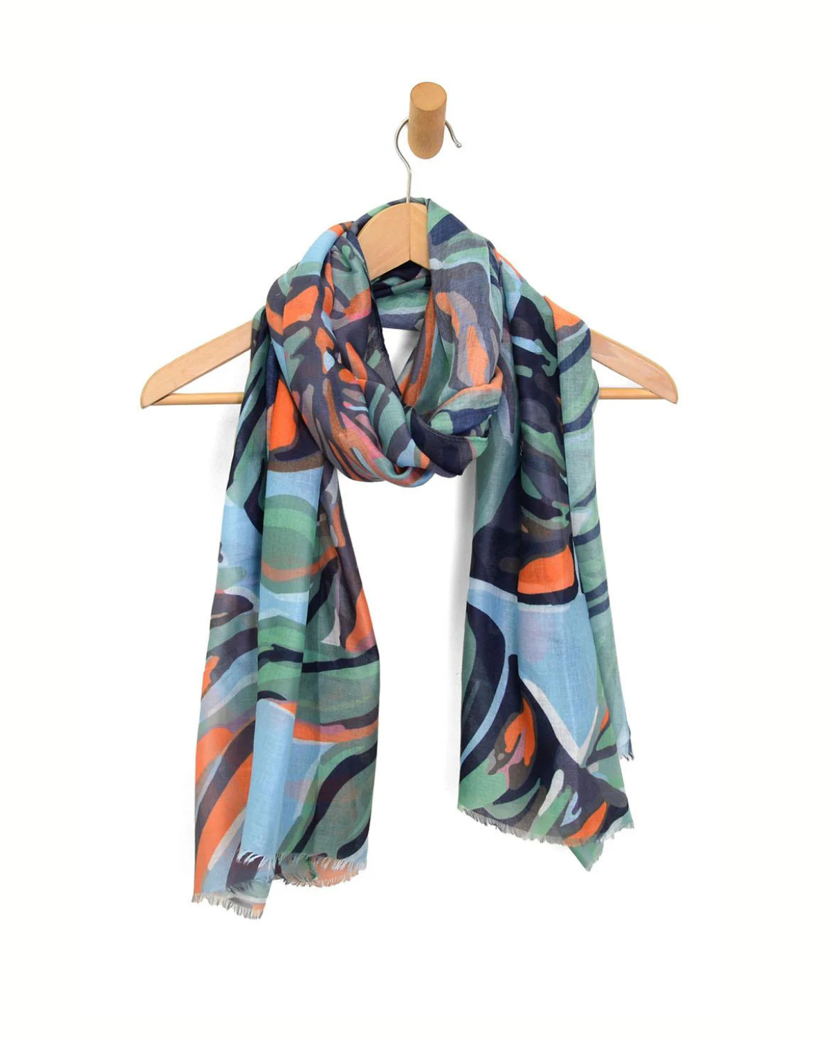 Abstract Palms Scarf in Green
