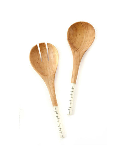 Wild Olive Wood Salad Servers