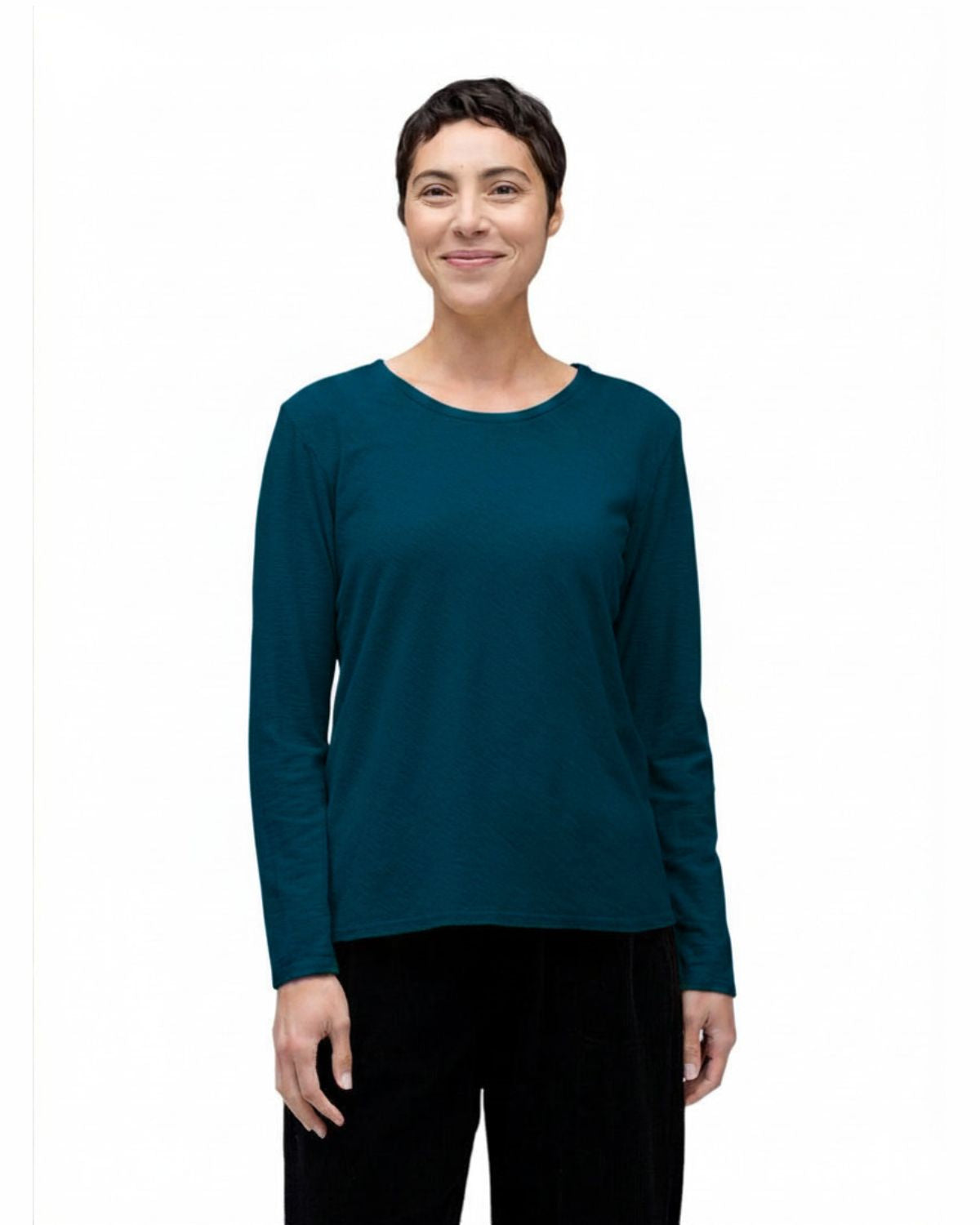 Long Sleeve Bias Tee in Etan | Cut•Loose