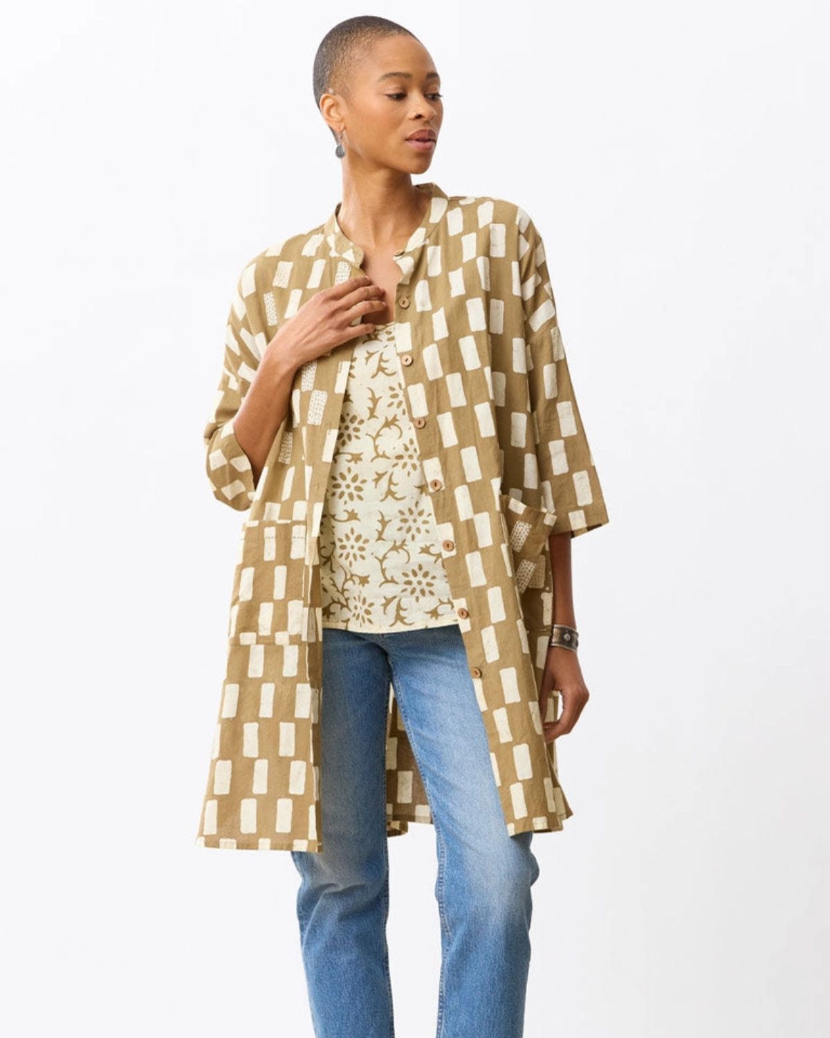 Usha Batik Print Shirt Jacket