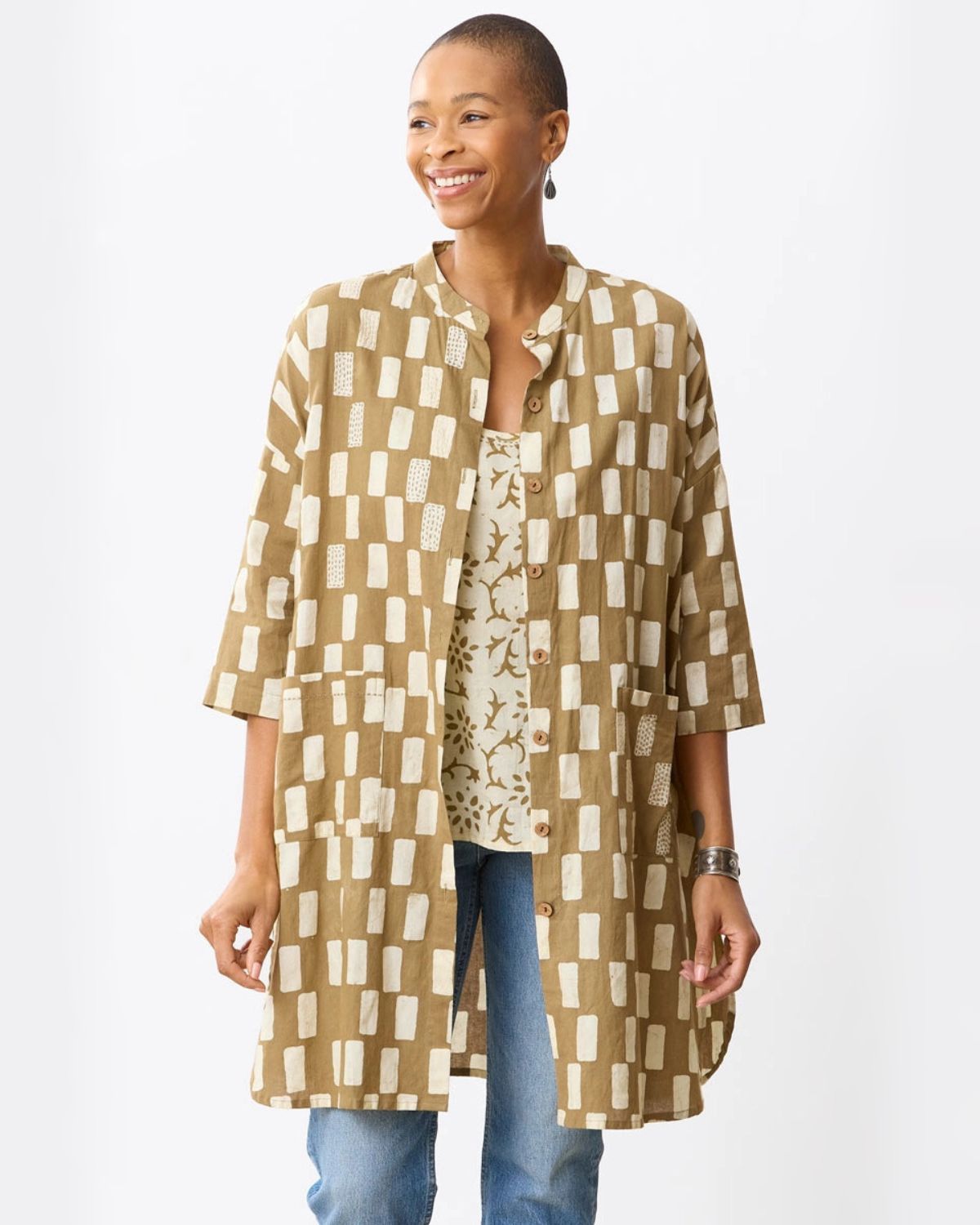 Usha Batik Print Shirt Jacket