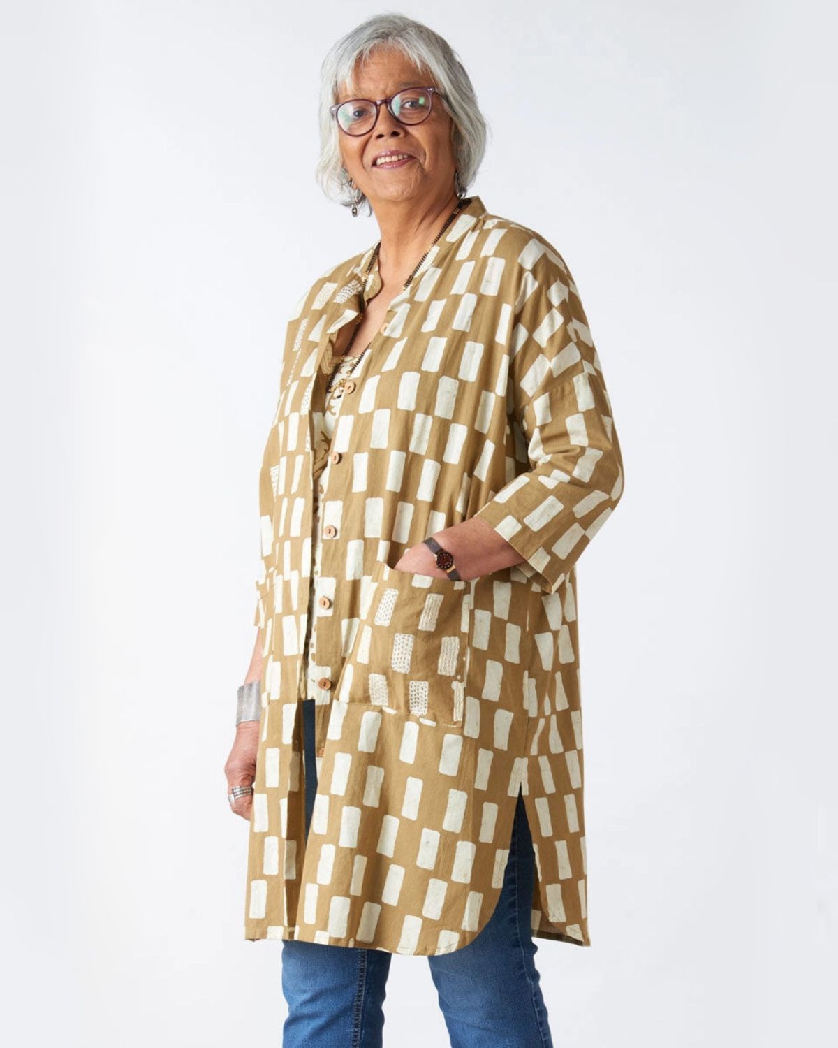 Usha Batik Print Shirt Jacket