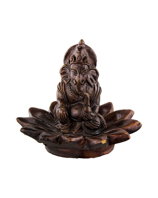 Ganesh on Lotus Incense Holder