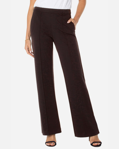 Kayla Wide Leg Trouser in Truffle | Liverpool