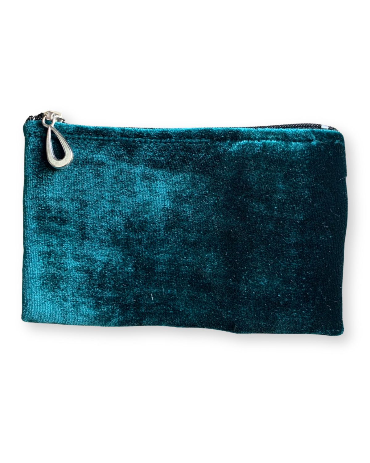 Silk Velvet Coin Purse in Teal