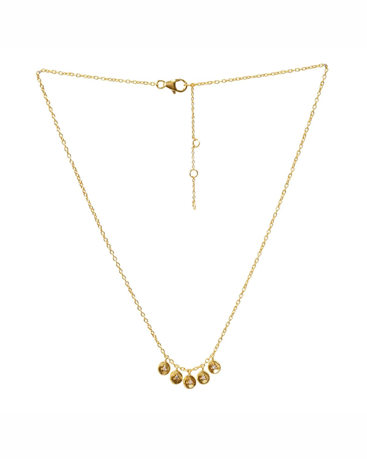 Gold Diamond Drops Necklace | Manjusha
