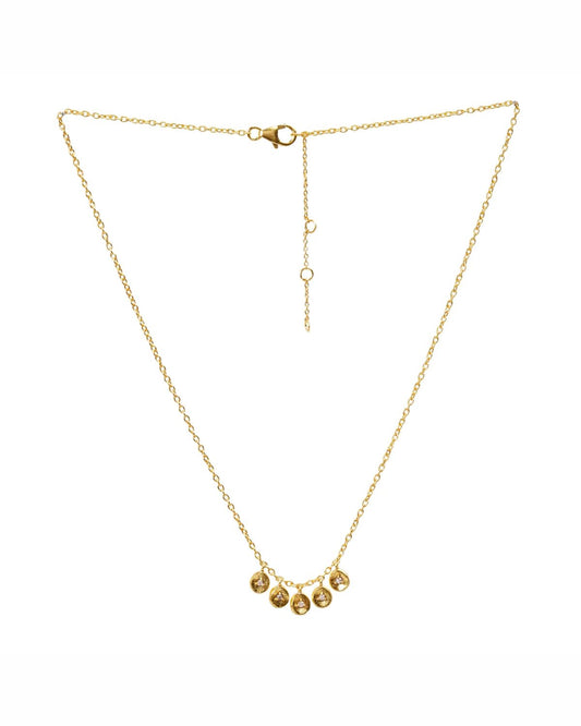 Gold Diamond Drops Necklace | Manjusha