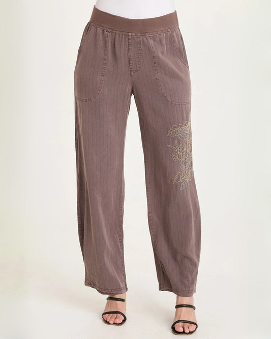 Carrell Embroidered Pant in Virtuoso | XCVI